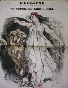 ジル 風刺画新聞「レクリプス(蝕)」1870年9月11日号「ライオンの目覚め」
